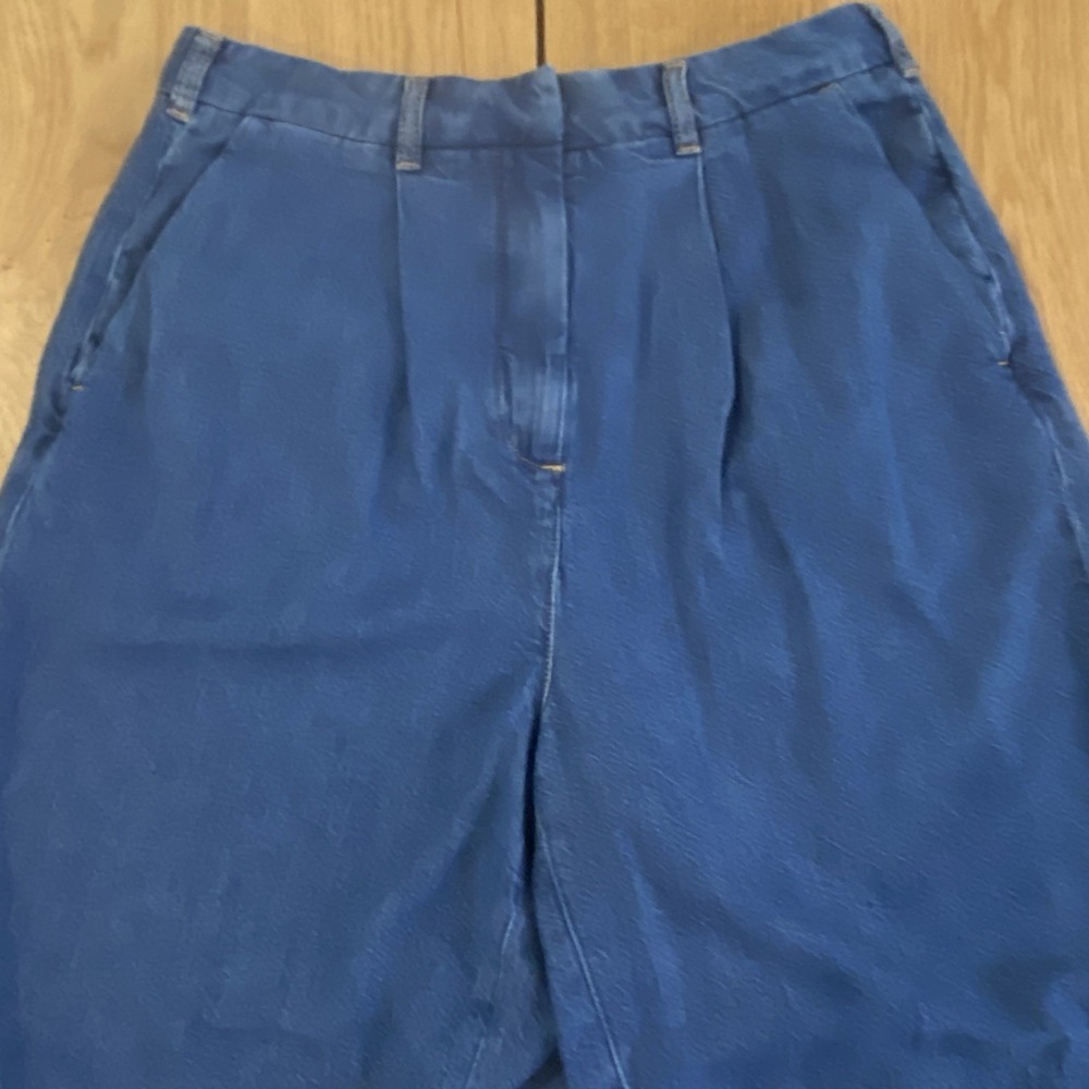 Anthropologie Pilcro Pleated Long Denim Shorts Blue Sz 30 Bermuda Women's - Picture 4 of 14